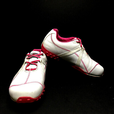 FOOT JOY M-Project Spikeless White/Pink Golf Shoes Women's Size  (95615K)(W-5)