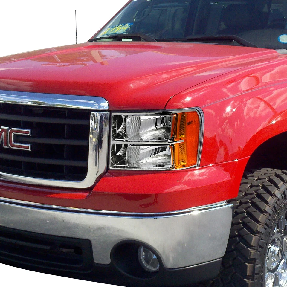 PARA GMC SIERRA 2007-2014 OE REPUESTO FAROS ESQUINEROS CROMADOS/ÁMBAR 3500HD Foto 4 de 4