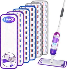 6 PACK Reusable Swiffer Power, Mop Pads Refills Microfibre, Mop Pads for Swiffer