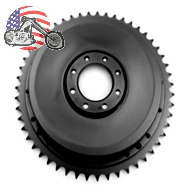Black 51 Tooth Rear Brake Shoe Drum Sprocket Hub Harley Ironhead