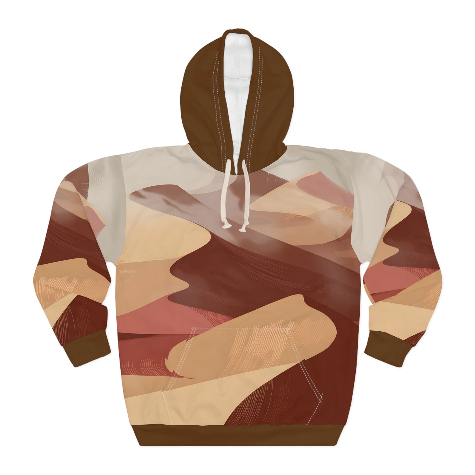 Misty Dunes All-Over Print Pullover Hoodie Outdoor Travel Apparel Adventure