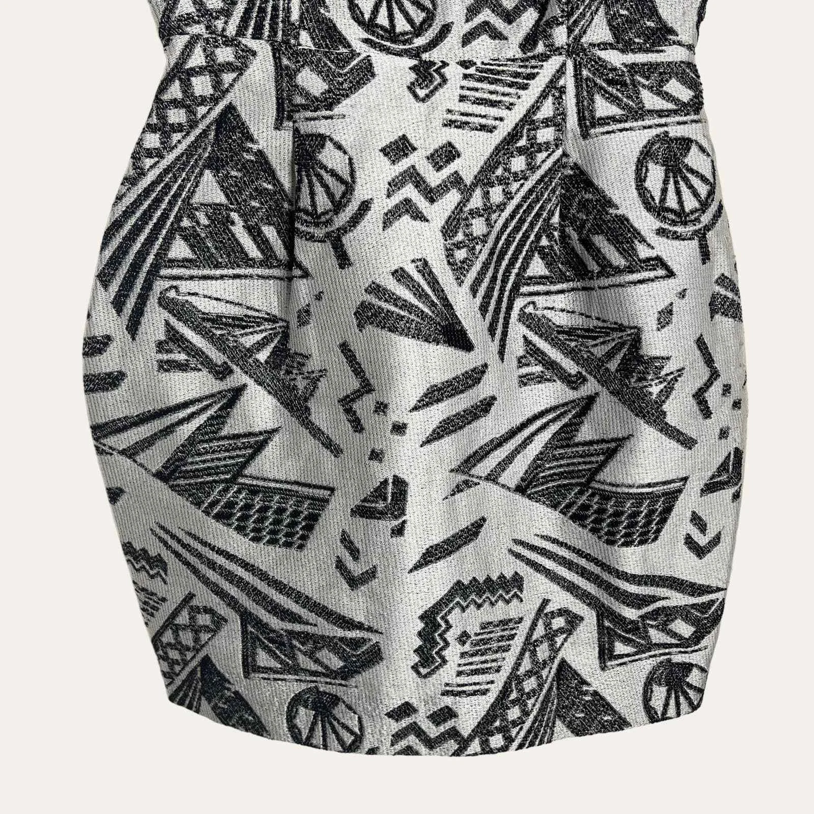 VERSACE Mini abito vintage Genny stampa geometrica jacquard guaina taglia 6