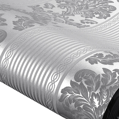 Silver Grey Wallpaper Roll Damask Glitter Embossed Textured Non-Woven`Wall Paper - Picture 3 of 22