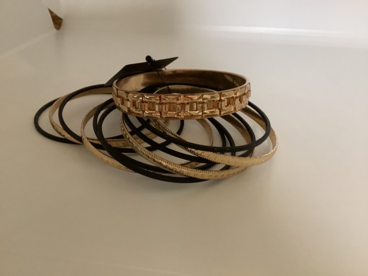 Forever 21 Bangle Bracelets, Gold tone and Black | eBay
