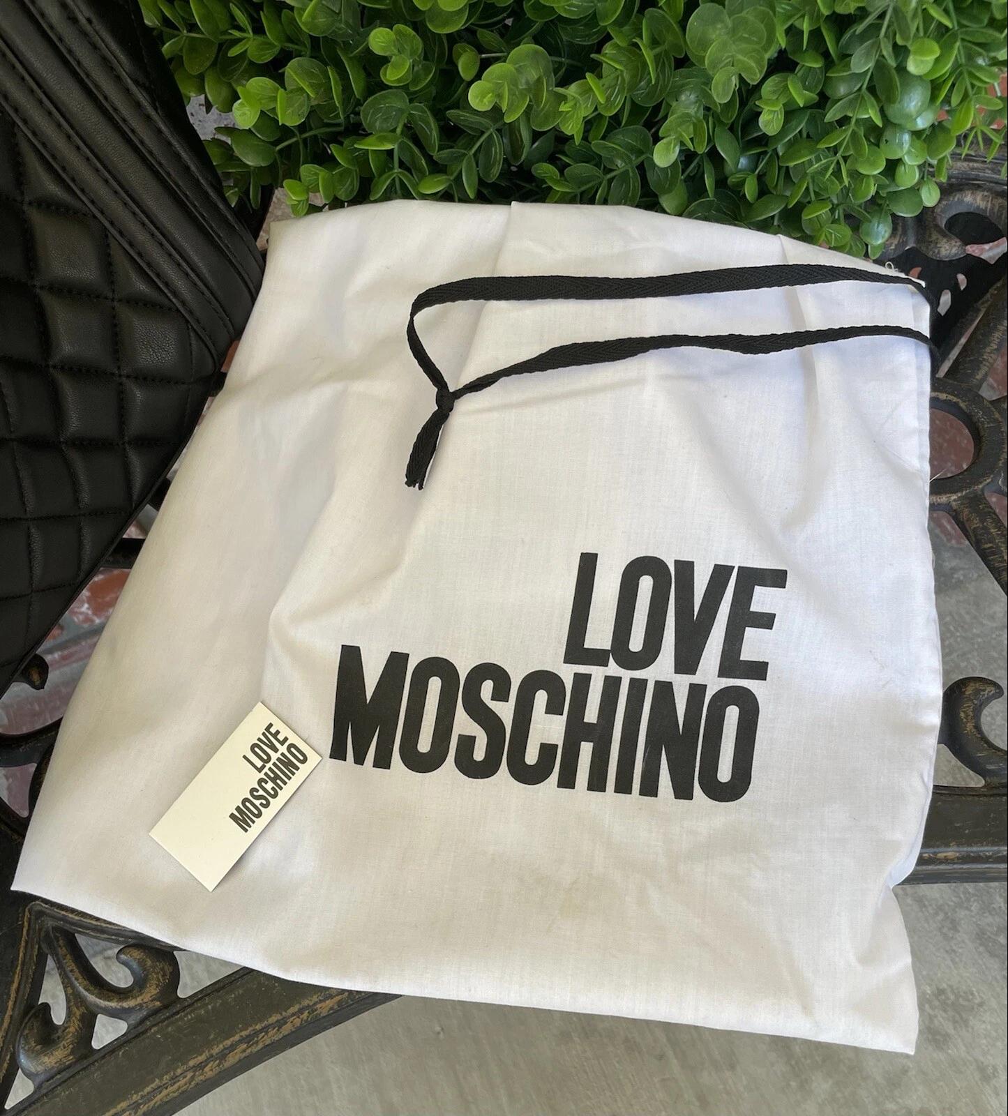 Borsa a mano trapuntata Love Moschino; Borsa Napa Pu Trapuntata Nero; Borsa per la polvere; Nuova con T