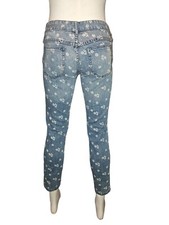 Free People Ditsy Flower Floral Denim Jeans Casual Low-Rise Ankle Women 26