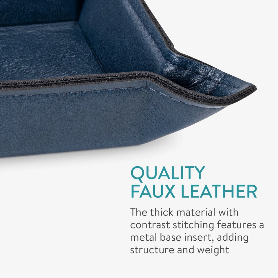 Lederschale Tablett aus Kunstleder Schale Ablage Ablageschalen Schlüsselablage - Bild 4 von 4