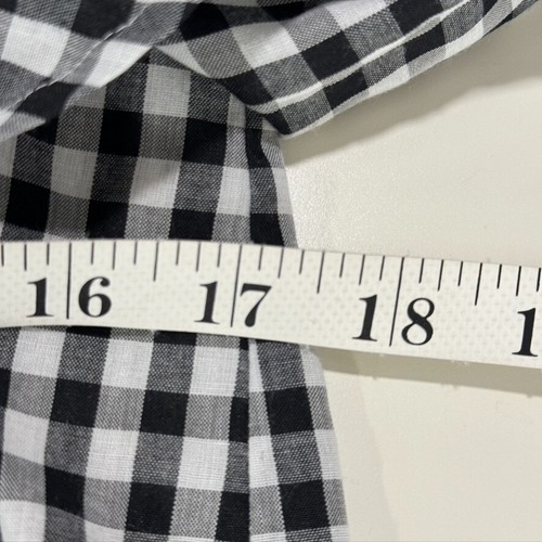 Lovers + Friends Women's Gingham Off Shoulder Rebecca Top Tie Neck Black/White M - Picture 9 of 10