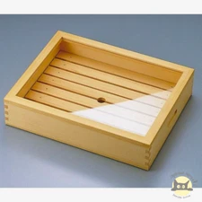 YAMAKO Sushi Neta Box with Acrylic Lid / Eye Plate Professional Wooden Case New