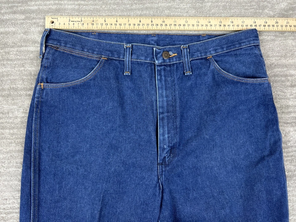 Pantalones de mezclilla Wrangler vintage para hombre 38x36 azul calce ajustado 935DEN Foto 4 de 4