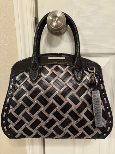 Brahmin Rosetta Black Glen Castile Satchel/Shoulder Bag NWT