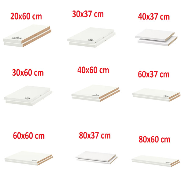 IKEA UTRUSTA Estante Armario Blanco 18mm Grosor Paquete de 2 Se Adapta a Varios Marcos de Gabinete