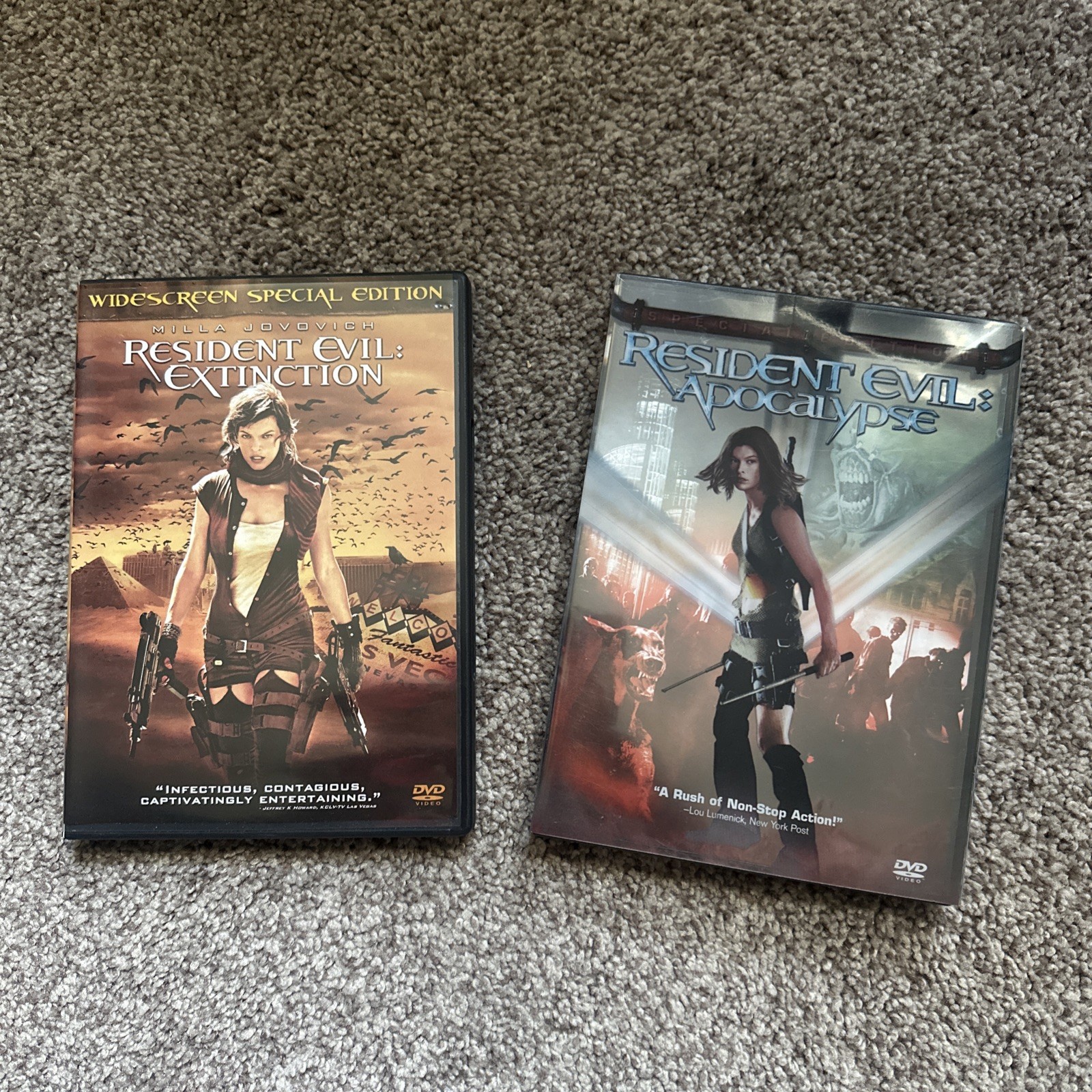 2x Movies!! Resident Evil: Extinction  Resident Evil: Apocalypse DVDs