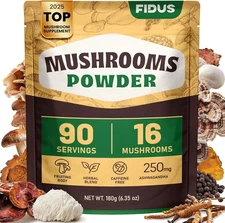 16 in 1 Mushroom Powder with 1200mg Adaptogenic Mushrooms with Ashwagandha