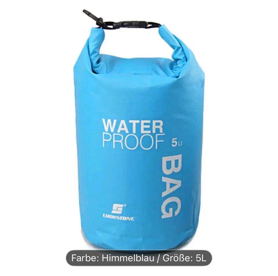 5L Dry Bag in Blau – Wasserdichter Packsack für Kajak, Boot, Camping & Outdoor