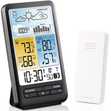 Weather Stations Indoor Outdoor Thermometer Wireless Color Display Temperatur...