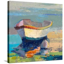 Stretched Canvas Print Bottle Green Boat by Beth A. Forst, 30" x 30"