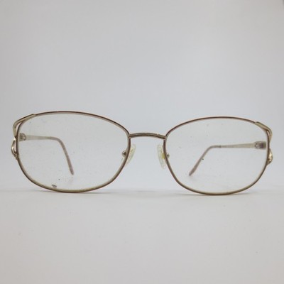 Tres Jolie by Marchon 110 662 Gold Rose Oval Eyeglass Frames 56-17-130 Vintage