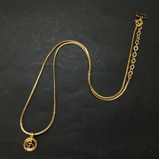 EGA Christian Dior CD Logo Gold Tone Pendant Necklace/3CC1793