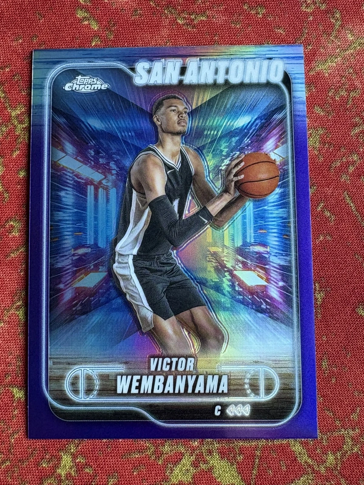 2024-25 Topps Chrome Victor Wembanyama Purple Refractor #193 San Antonio Spurs
