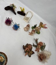 Lot Fairy Figurines Miniature Pixie Baby Fairies Garden Decor Mixed Resin Vtg