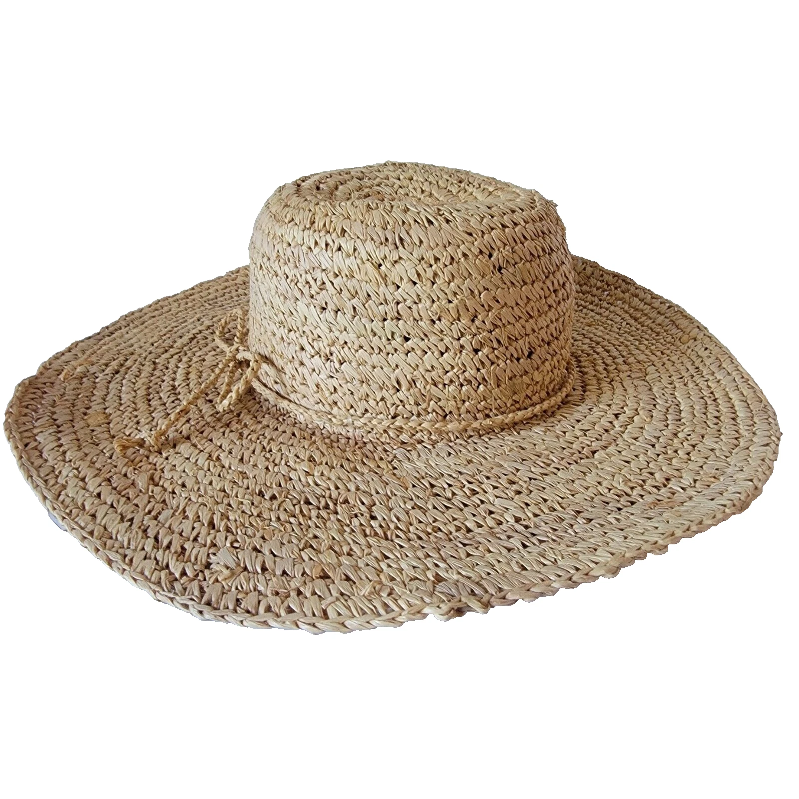 Peter Grimm Straw Sun Hat Women Natural Wide Brim Beach Resort One Size