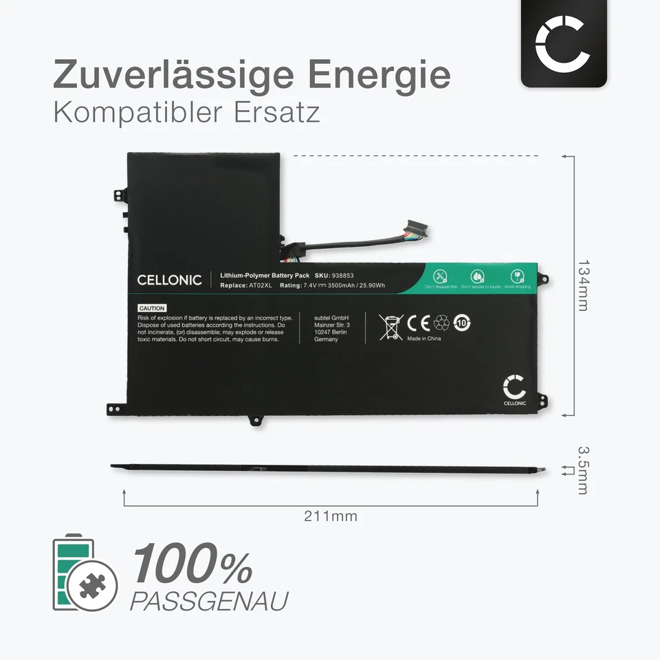 Ersatz-Akku für HP ElitePad 1000 G1,G2, 900 G1, AO02XL, AT02XL - Bild 3 von 4