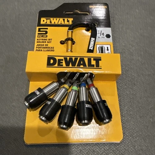 New DeWALT 5PC./P Bit Holder keyring Bit Holder Set