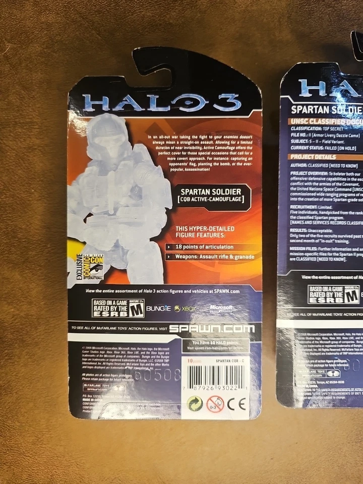 McFarlane Halo 3 SDCC Spartan Soldier Camo & EVA Hellspartan 2008 Comic Con Rare - Image 3 of 4