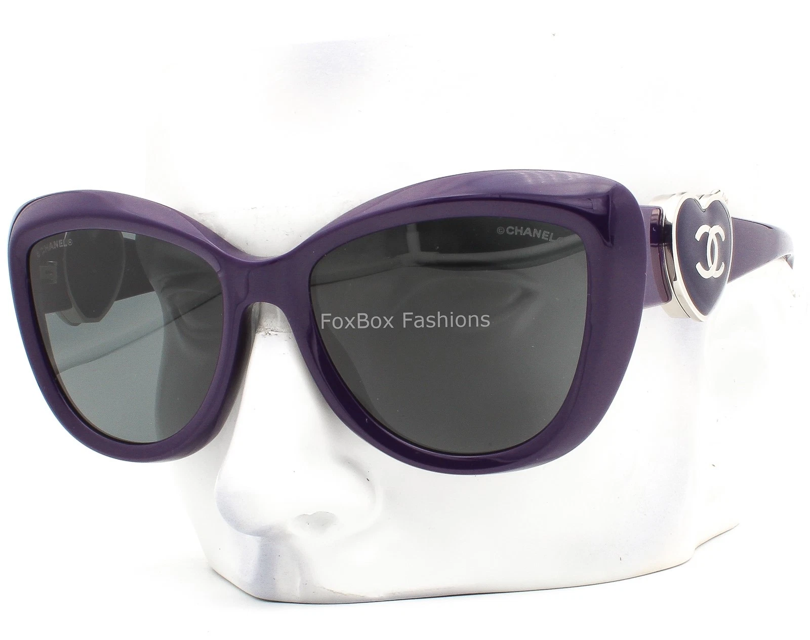 Chanel Sunglasses 5517A 1758/S4 Polished Midnight Purple CC Heart Locket w/case