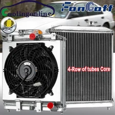 4-Core Radiator+Shroud Fan Fits 1992-2001 Honda Civic EG EK Del Sol Integra
