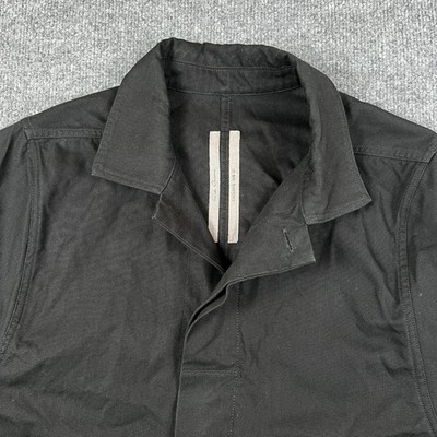 Rick Owens Shirt Mens 38 Small Black Short Sleeve Button Up