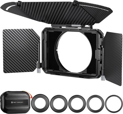 K&F CONCEPT Mini Matte Box DSLR Matte Box w/ Top Flag for 4x5.65'' Square Filters