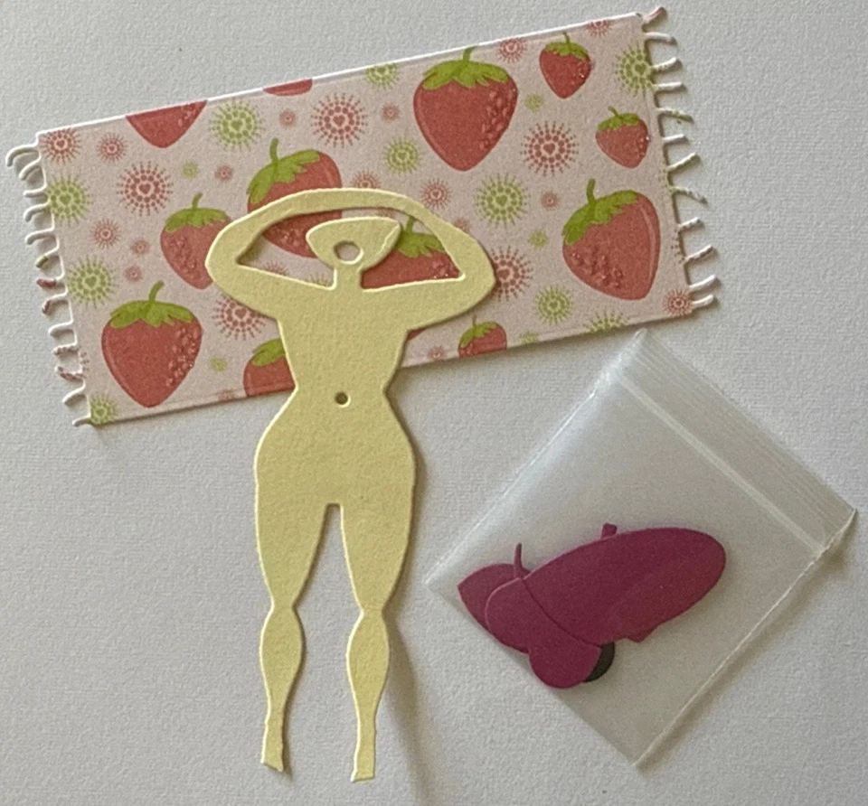 TOALLA DE PLAYA DAMA EN TOALLA Troquelada (7 piezas) Lago•Río • Traje de baño•Arena•Sol •Fabricación de tarjetas• Foto 3 de 4