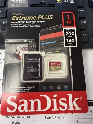 SanDisk Extreme 1TB UHS Speed Class 3 microSDXC Memory Card (SDSQXAV-1T00-GN6MN)