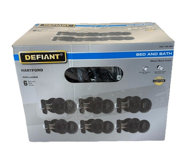 #ad Defiant Hartford Bed and Bath Door Knob Contractor 6 Pack In Matte Black $39.95