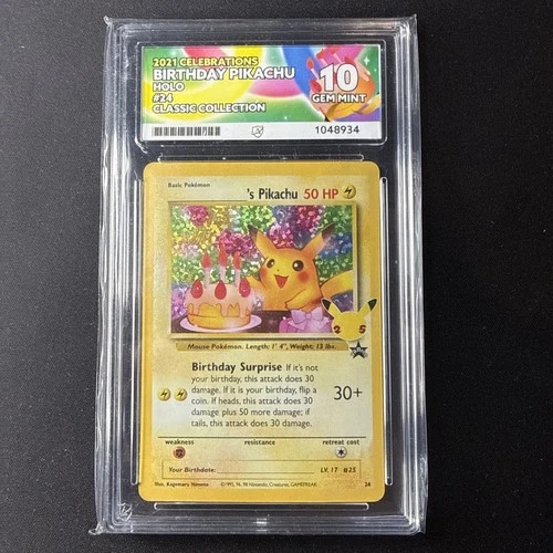 Pokemon Pikachu Birthday Card 24-Holo Celebrations Ace 10