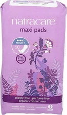 Natracare Natural Feminine Traditional Style Night Time Maxi Pads, 10 Ct