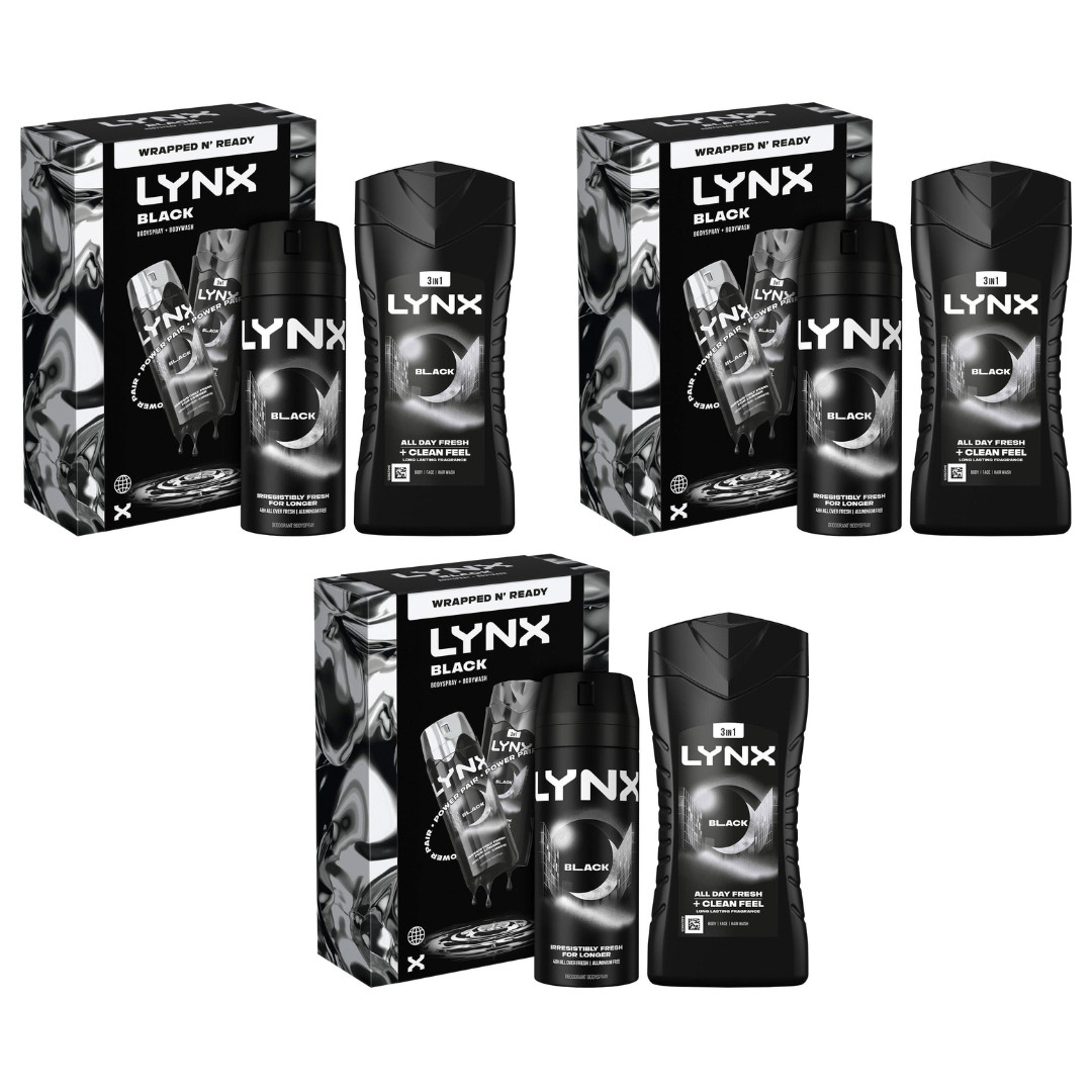 Lynx Black Duo Gift Set Body Wash and Body Spray 2 Pieces - Pack of 6 - Image 5