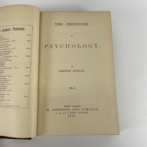 Synthetic Philosophy Spencer Lot (7) Sociology Psychology Biology 1886 1888 - Picture 7 of 13