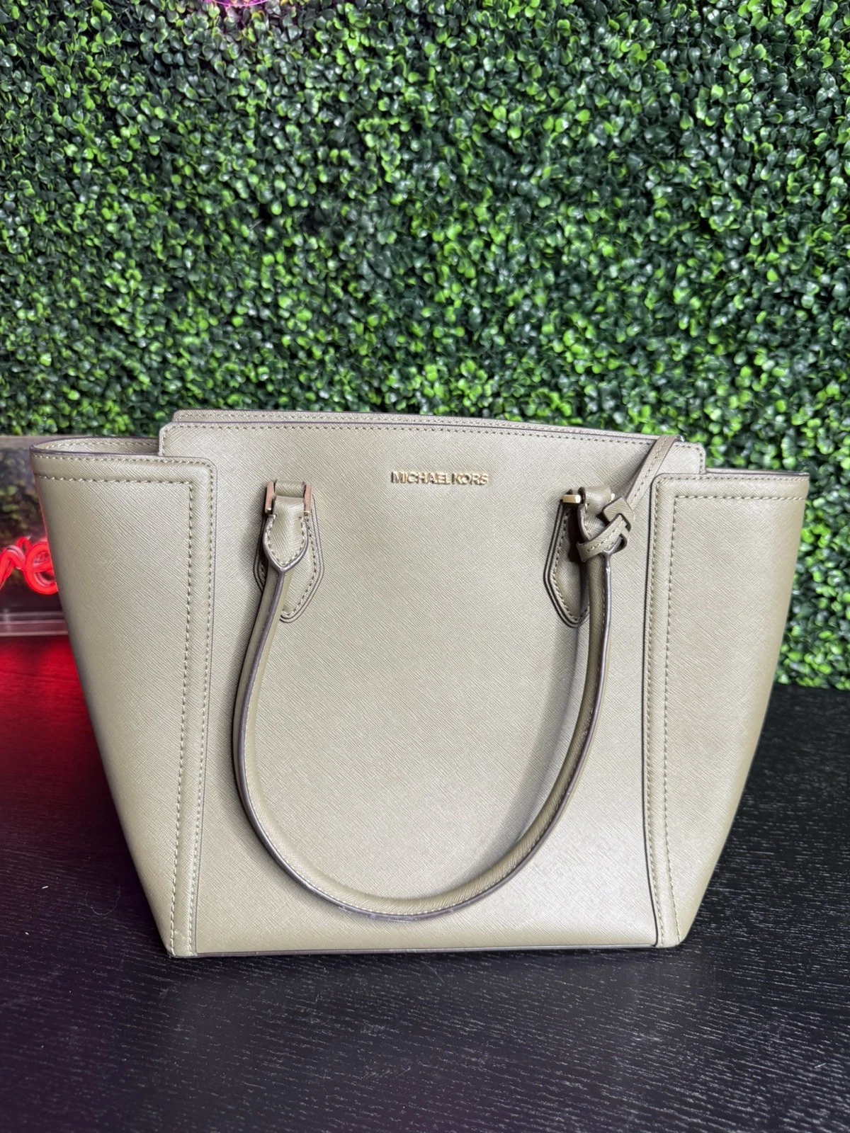 Michael Kors Gray Leather Handbag Purse