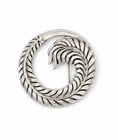 Vintage Trifari Brooch Signed Silver Tone Swirl Leaf Circle Pin Designer Jewelry