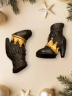 BLACK GOLD - Barbie Doll Shoes Vintage Fashion Accessories Authentic USA Boots