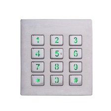 Metal Backlit keyboard with12 keys LED Backlighted Keypad Numeric Waterproof