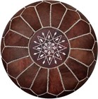 Handmade Leather Moroccan Pouf Ottoman Footstool Vintage Moroccan Pouf Unstuffed