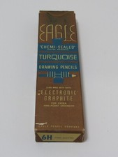 Vintage Eagle Chemi Sealed Turquoise Drawing Pencils Electronic Graphite New