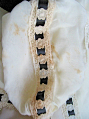 LOVELY VINTAGE 1960s IVORY/BLACK ORGANZA/LACE MY FAIR LADY ASCOT COSTUME GOWN - Picture 17 of 17