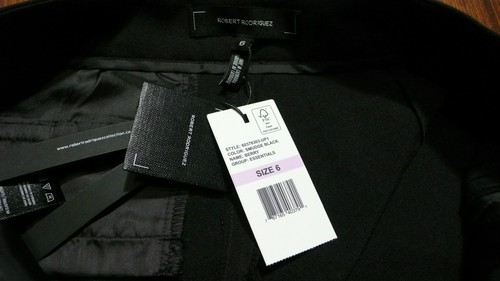 ROBERT RODRIGUEZ BERRY Womens Smudge Black Stretch Dress/Casual Pants Sz 6 NWT - Picture 12 of 12