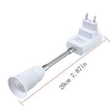 E26 E27 Light Bulb Flexible Extension Holder Plug in Socket Adapter w/ Switch