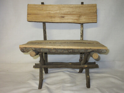 Rustic Small Real Log stick Bench Wooden Mini Doll furniture (CB6